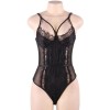 QUEEN LINGERIE TEDDY ENCAJE NEGRO S/M