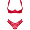 OBSESSIVE - LACELOVE SET DOS PIEZAS CUPLESS ROJO XS/S