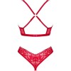 OBSESSIVE - LACELOVE SET DOS PIEZAS CUPLESS ROJO XS/S