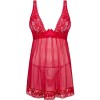 OBSESSIVE - LACELOVE BABYDOLL & TANGA ROJO XL/XXL