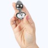 SECRET PLAY - METAL BUTT PLUG CORAZÓN TRANSPARENTE TALLA S 7 CM