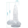 BAILE DILDO REALISTICO CON VENTOSA Y TESTICULOS 16.7 CM TRANSPARENTE