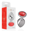 INTENSE™ - PLUG ANAL METAL CON CRISTAL ROJO TALLA M