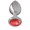 INTENSE™ - PLUG ANAL METAL CON CRISTAL ROJO TALLA M