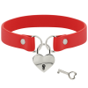 COQUETTE CHIC DESIRE COLLAR CUERO VEGANO ROJO ACCESORIO CORAZÓN CON LLAVE