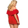 SUBBLIME QUEEN PLUS VESTIDO CORTO + TANGA ROJO