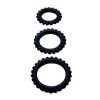 BAILE  TITAN SET 3PCS COCK RING BLACK 2.8 + 2.4 + 1.9 CM