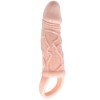 BAILE FUNDA EXTENSORA PENE CON VIBRACION Y STRAP PARA TESTICULOS 13.5 CM