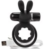 SCREAMING O ANILLO DOBLE RECARGABLE CON RABBIT O HARE - NEGRO