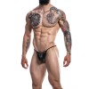 CUT4MEN - TANGA PROVOCATIVE CUERO NEGRO XL