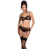 PASSION WOMAN LOVELIA SET DE TRES PIEZAS NEGRO S/M